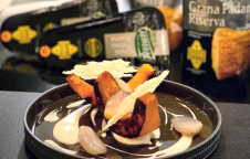 Chef Andrea Berton, zucca al forno con scalogno e Grana Padano