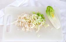 Insalata di indivia belga, gentilina, mele e lamponi