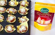 Mini lasagna al ragù di salsiccia e GranMix Fila e Gusta Ferrari