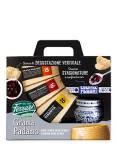 Confezione Grana Padano 10 mesi, 16 mesi e 20 mesi Riserva con Amarena Fabbri