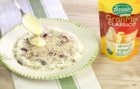 Risotto cipolla rossa e fonduta al formaggio