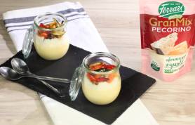 Crema pasticcera salata con verdurine arrostite