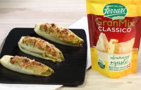 Indivia gratinata con pancetta e formaggio
