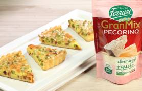 Quiche speck, piselli e pecorino