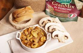Tortellini al forno e vellutata di GranMix ai Porcini