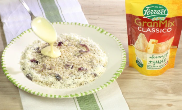 Risotto cipolla rossa e fonduta al formaggio