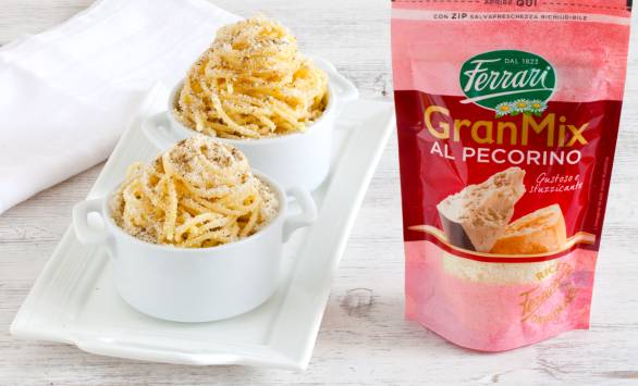 Cacio e pepe monoporzione al GranMix al Pecorino Ferrari