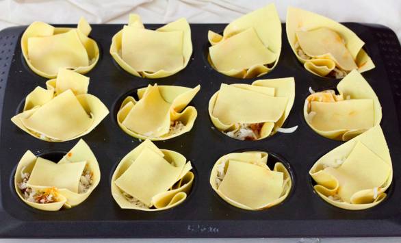 Mini lasagna al ragù di salsiccia e GranMix Fila e Gusta Ferrari