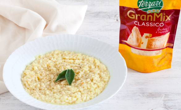 Risotto al whisky torbato, liquerizia e GranMix Classico Ferrari