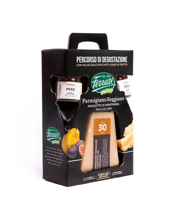 Percorso di Degustazione: Parmigiano Reggiano Prodotto di Montagna 30 mesi con salse dolci piccanti a base di frutta
