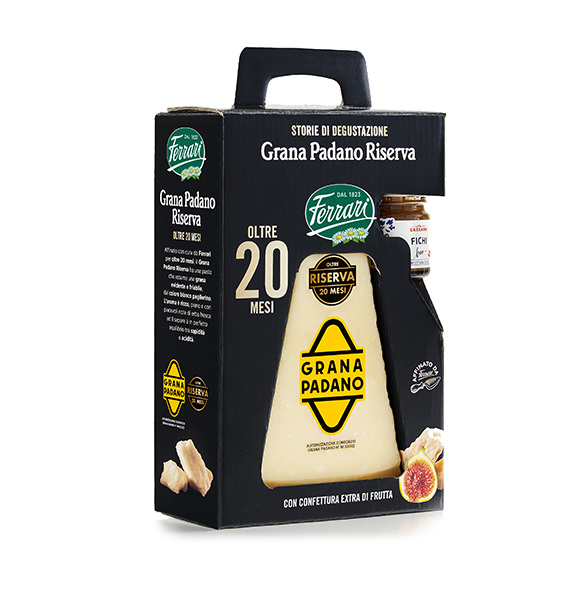 Confezione Regalo Grana Padano Riserva 250G con confettura extra di Frutta Bio ai Fichi