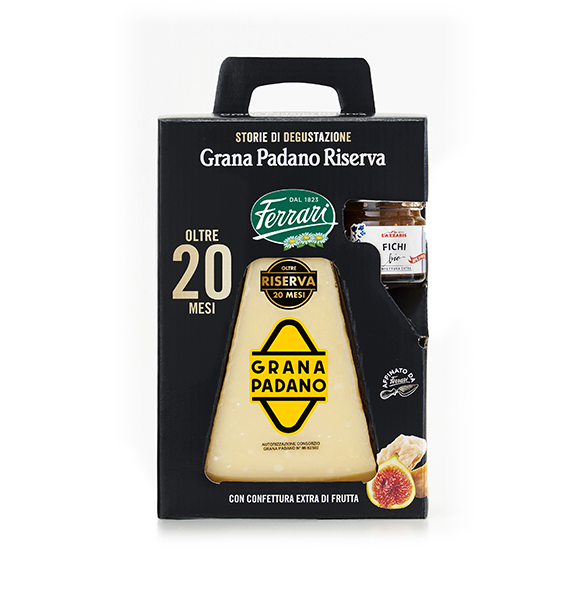 Confezione Regalo Grana Padano Riserva 250G con confettura extra di Frutta Bio ai Fichi