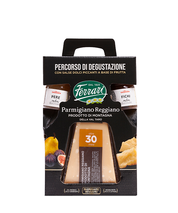 Percorso di Degustazione: Parmigiano Reggiano Prodotto di Montagna 30 mesi con salse dolci piccanti a base di frutta