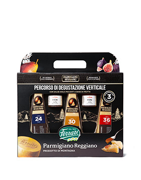 Confezione Parmigiano Reggiano Prodotto di Montagna 3 stagionature a confronto
